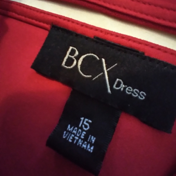 BCX Elegant Red Scalloped Edge Sleeveless Dress Size 15 Vacation Resortwear - Picture 2 of 9